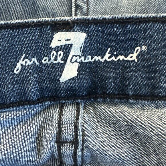 7 For All Mankind Jeans Size 32x35 Womens Blue Stretch Pant High Waist Bootcut - Picture 9 of 13